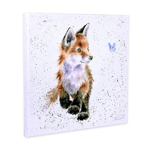 Wrendale Leinwand medium, Aufdruck junger Fuchs, "Born to be wild", 50x50 cm