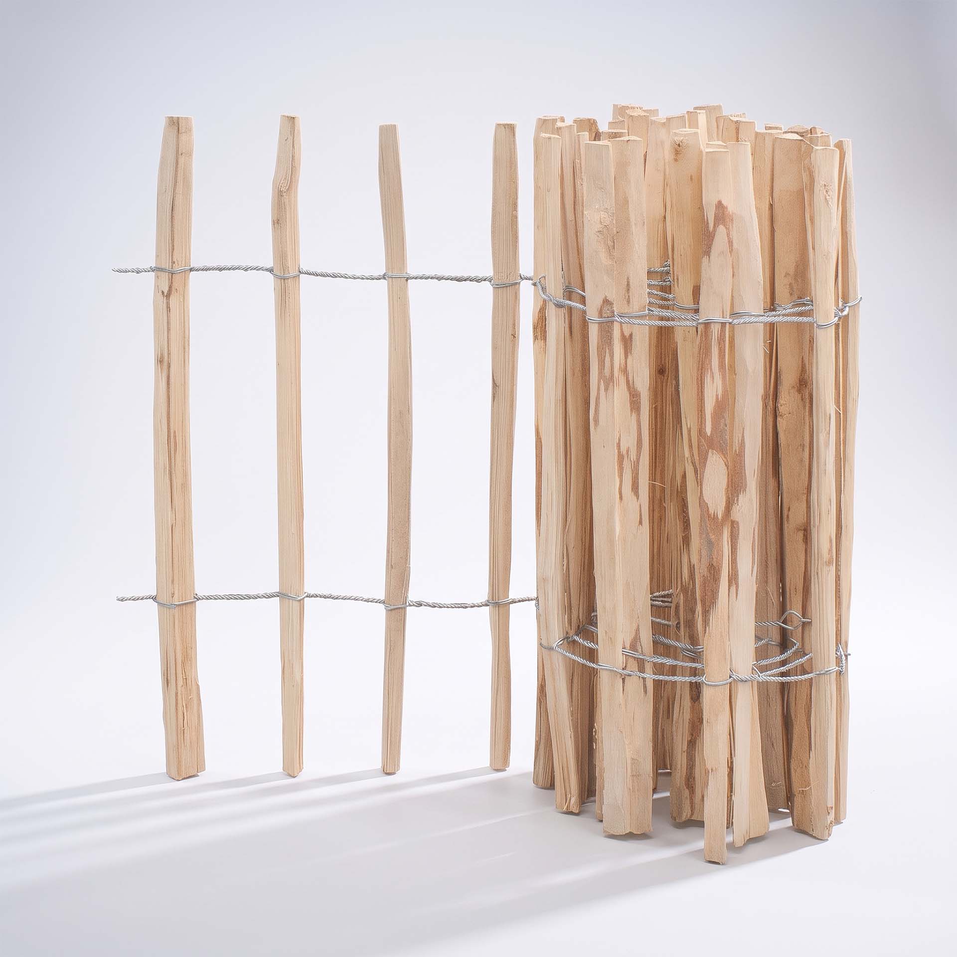 Staketenzaun Haselnuss Höhe 60 cm, Länge 5 Meter, Lattenabstand 7-9 cm