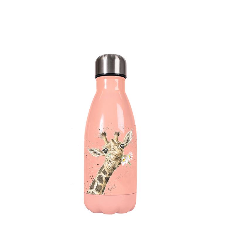 Wrendale kleine Trinkflasche in Geschenkverpackung, Motiv Giraffe, Farbe apricot, 260 ml