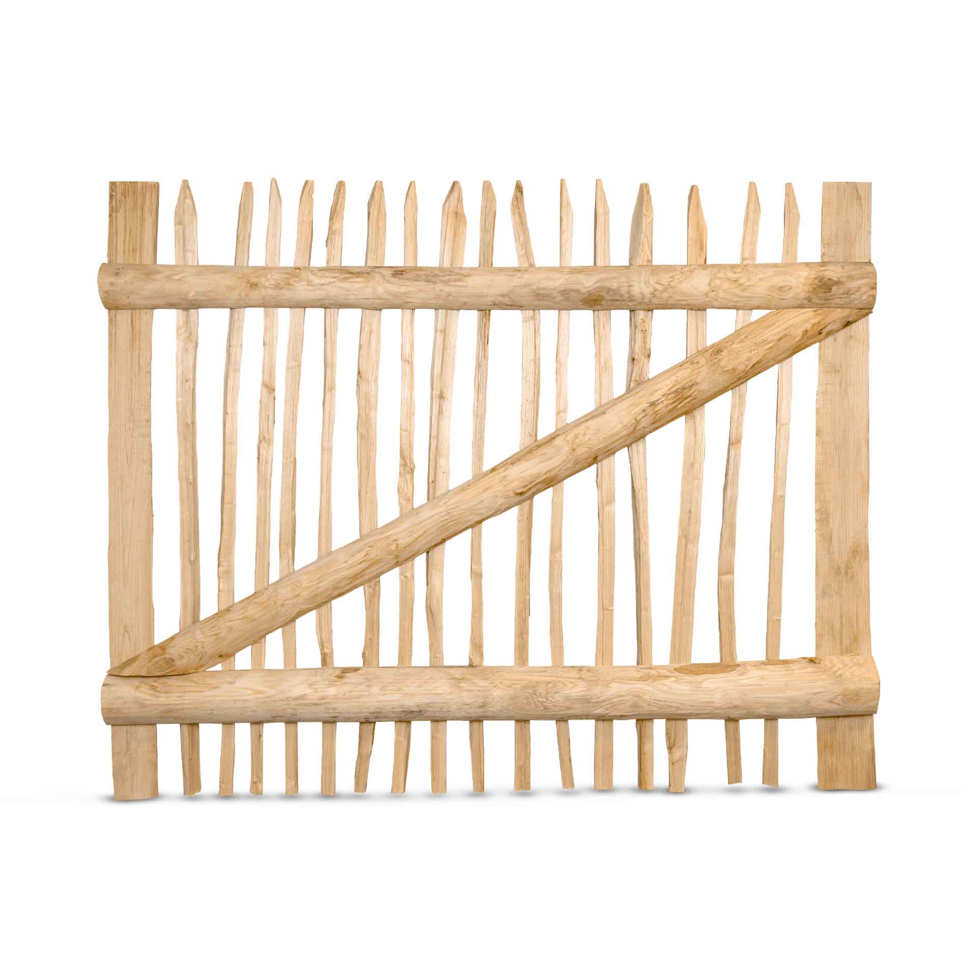 Classic Staketenzaun-Tor (genagelte Ausführung), Edelkastanie B170 cm H120 cm Classic Staketenzaun-Tor (genagelte Ausführung), Edelkastanie B170 cm H120 cm