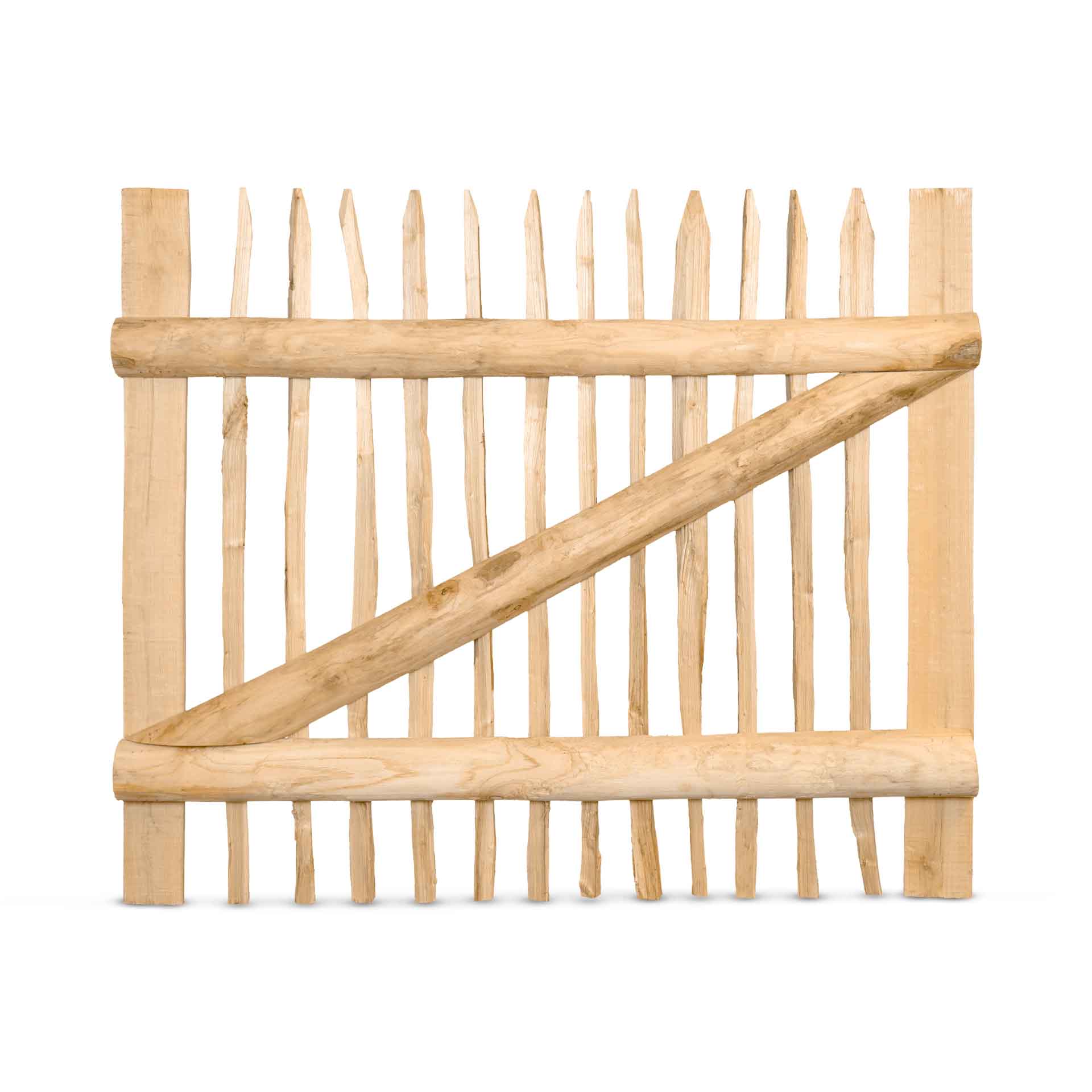 Classic Staketenzaun-Tor (genagelte Ausführung), Edelkastanie B120 cm H100 cm Classic Staketenzaun-Tor (genagelte Ausführung), Edelkastanie B120 cm H100 cm