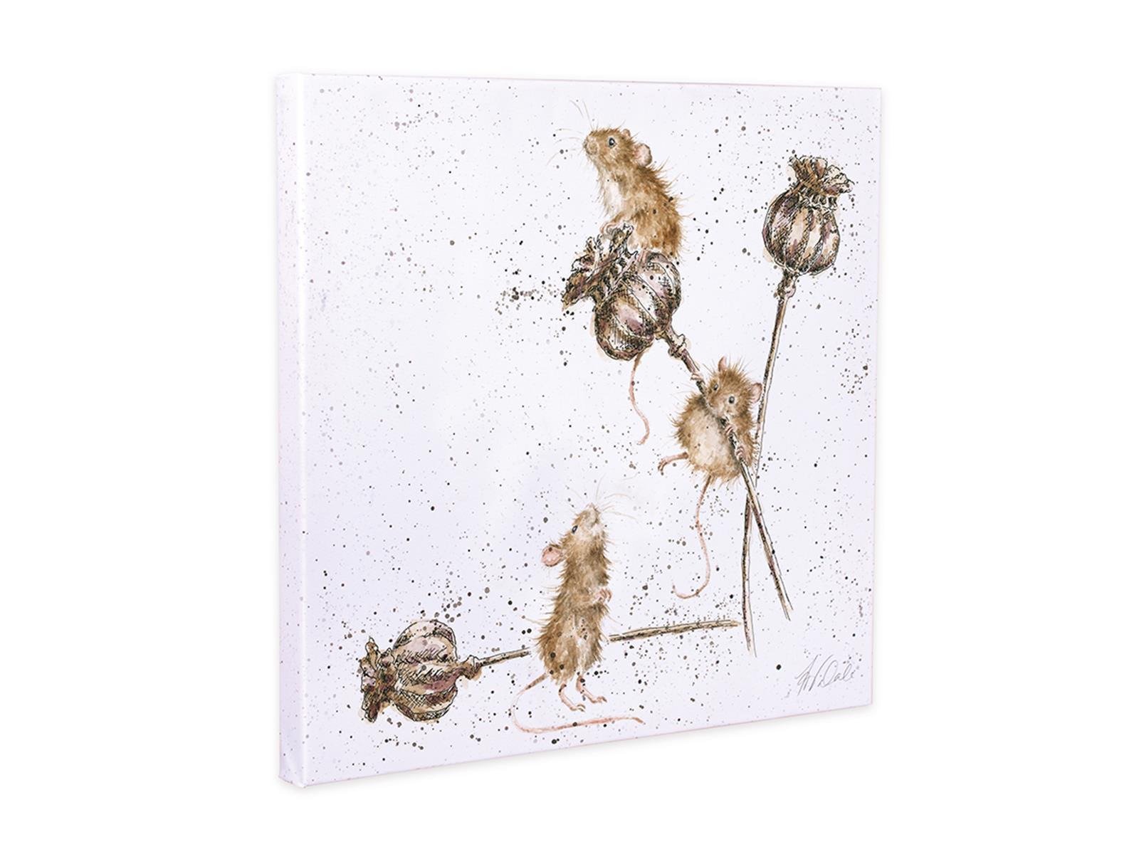 Wrendale Leinwand medium, Aufdruck Landmäuse, "Country Mice",  50x50 cm