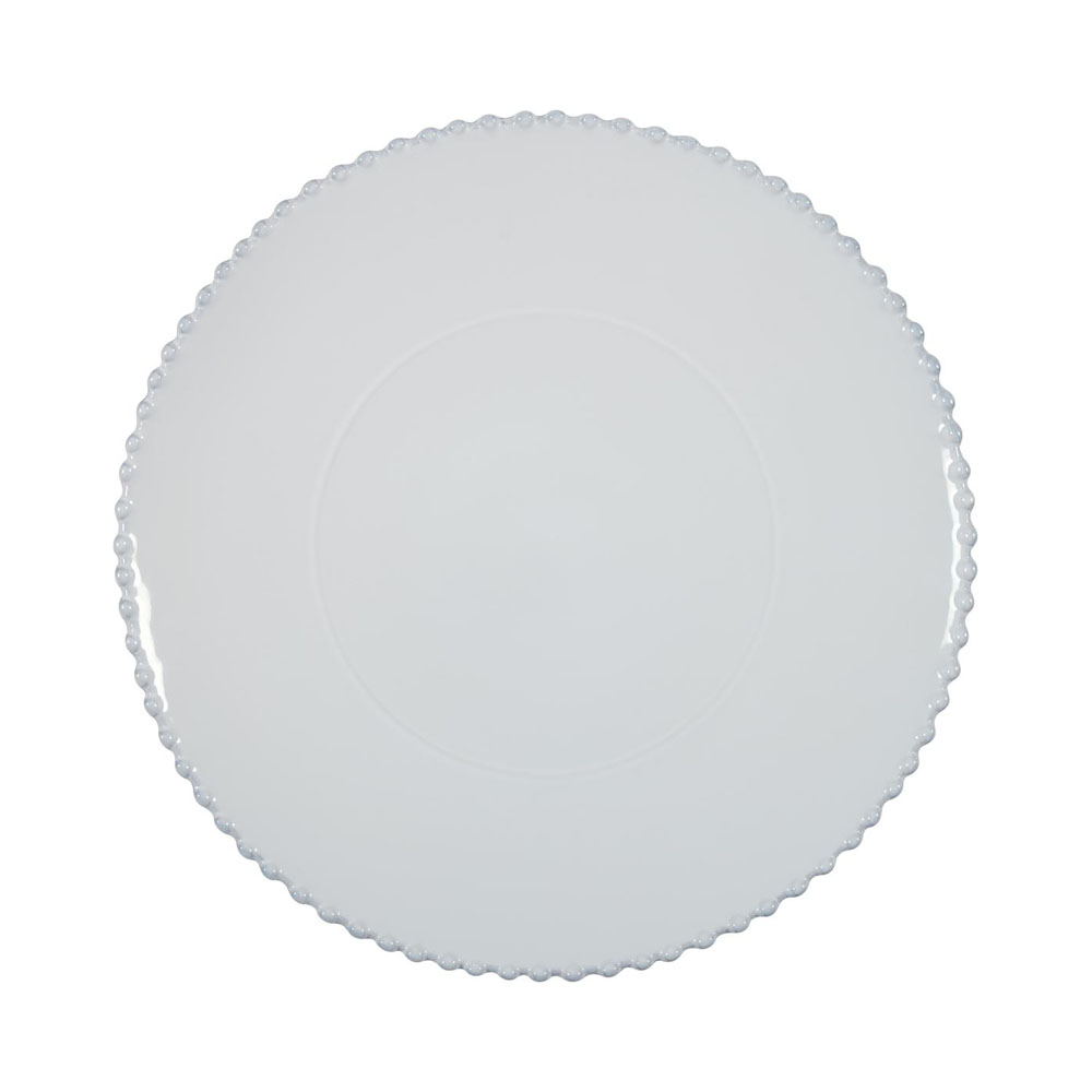 Platzteller, Pizzateller, Dekoteller Pearl weiß, 33 cm
