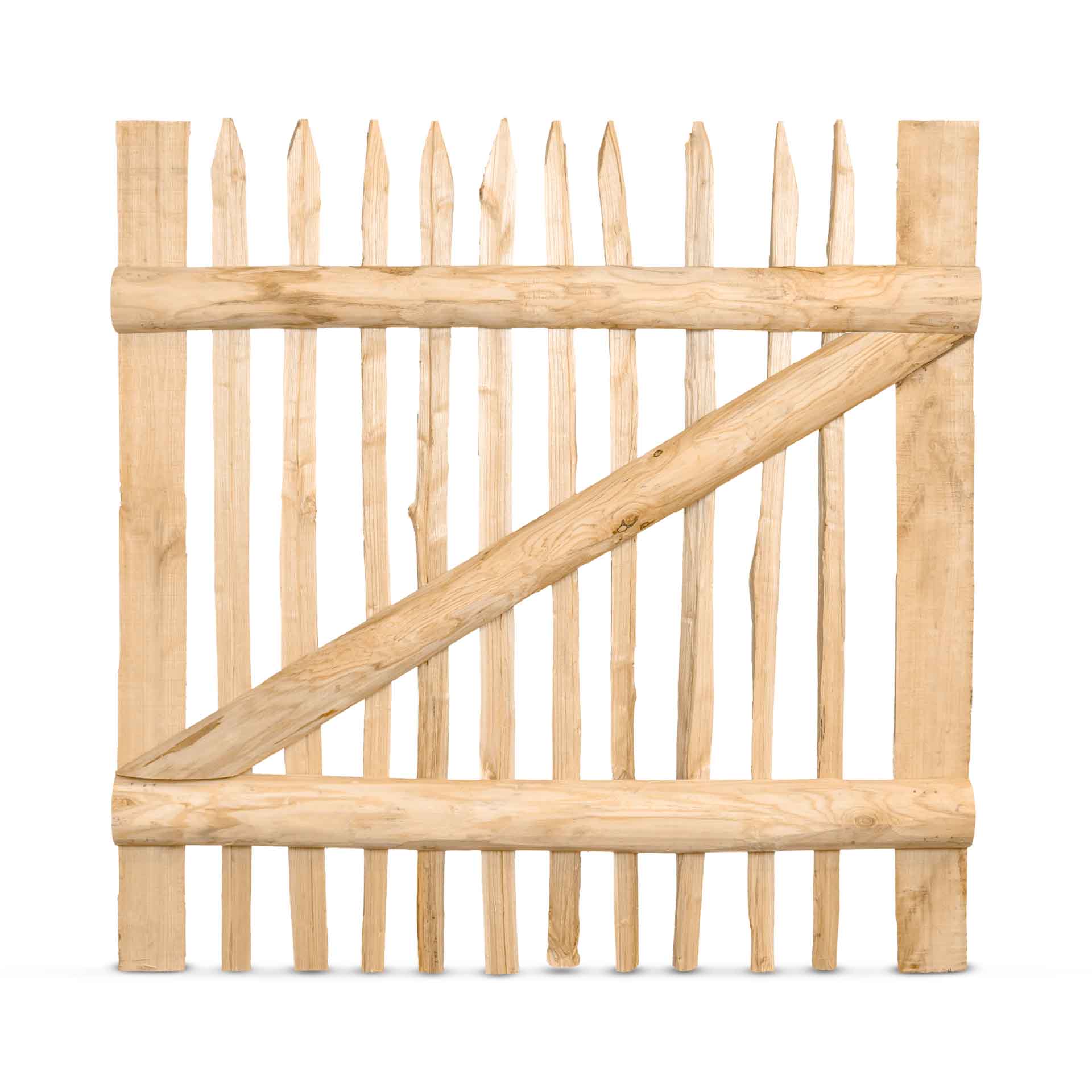 Classic Staketenzaun-Tor (genagelte Ausführung), Edelkastanie B100 cm H100 cm Classic Staketenzaun-Tor (genagelte Ausführung), Edelkastanie B100 cm H100 cm