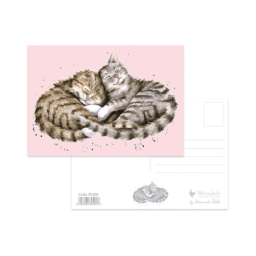 Wrendale Postkarte, Motiv zwei Katzen kuscheln " Sweet dreams", 14,8x 10,5cm