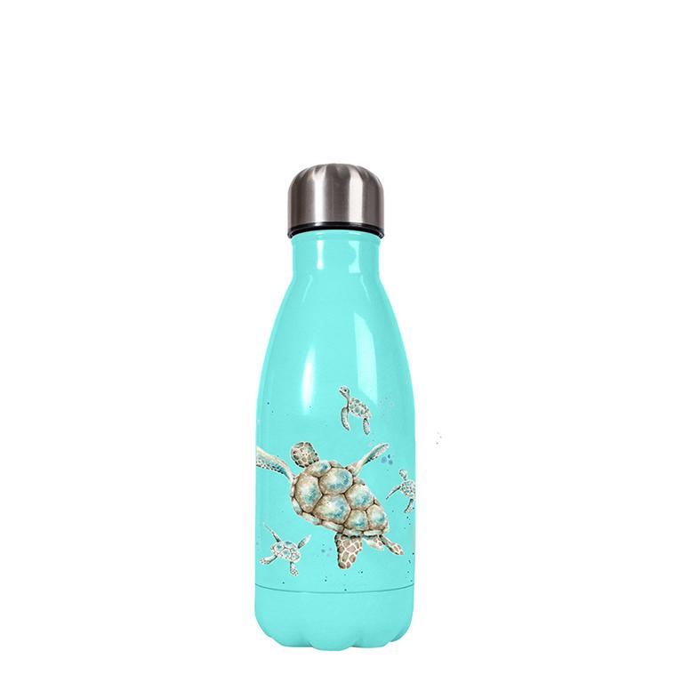 Wrendale kleine Trinkflasche in Geschenkverpackung, Motiv Wasserschildkröte, türkis,  260 ml