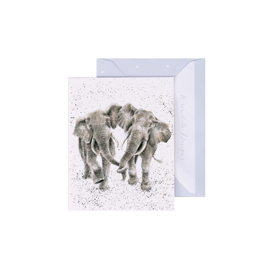 Wrendale Mini-Karte mit Umschlag, Motiv zwei Elefanten, Irrelephant Rechteckig, 9x7,5cm