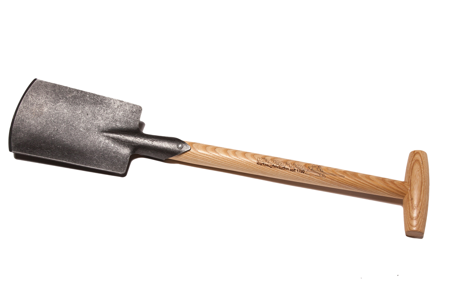 Krumpholz Handspaten, geschmiedet, mit 45 cm langem, lackiertem Eschen-T-Stiel Krumpholz Handspaten, geschmiedet, mit 45 cm langem, lackiertem Eschen-T-Stiel