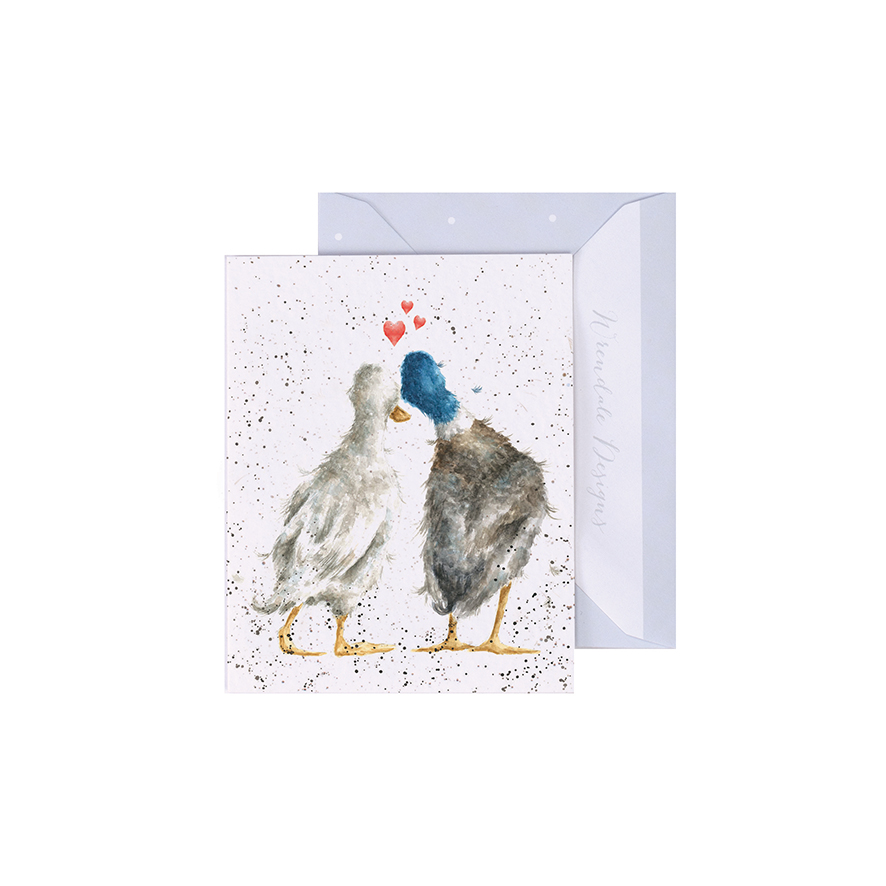 Wrendale Mini-Karte mit Umschlag, Motiv Entenpaar, Duck Love
