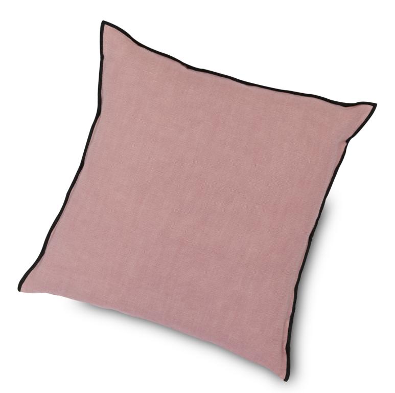Kissenhülle Zino, mit schwarzem Rand, rosa, 50x50