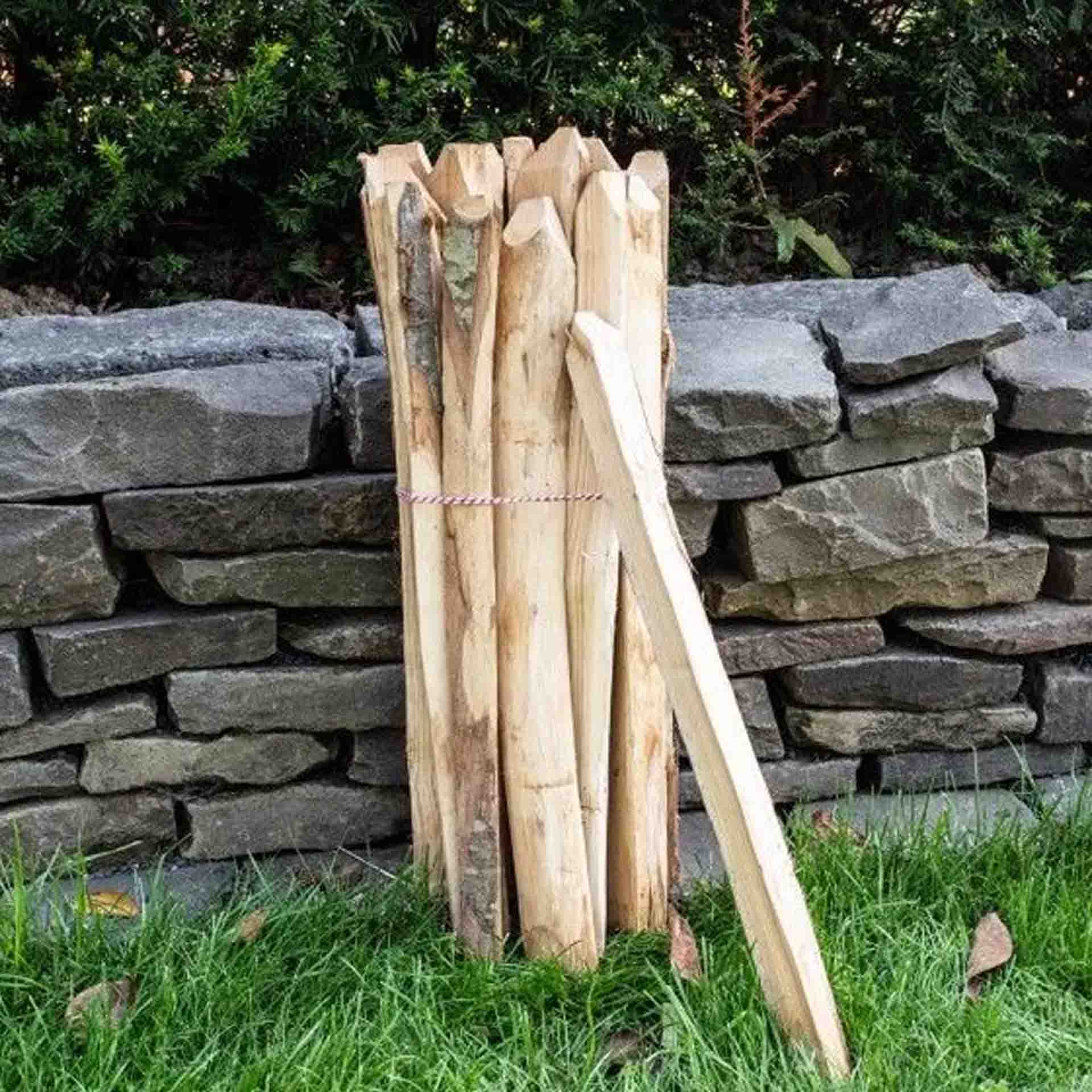 Einzelstaketen aus Kastanie 15 Stück, Höhe 50 cm Einzelstaketen aus Kastanie 15 Stück, Höhe 50 cm