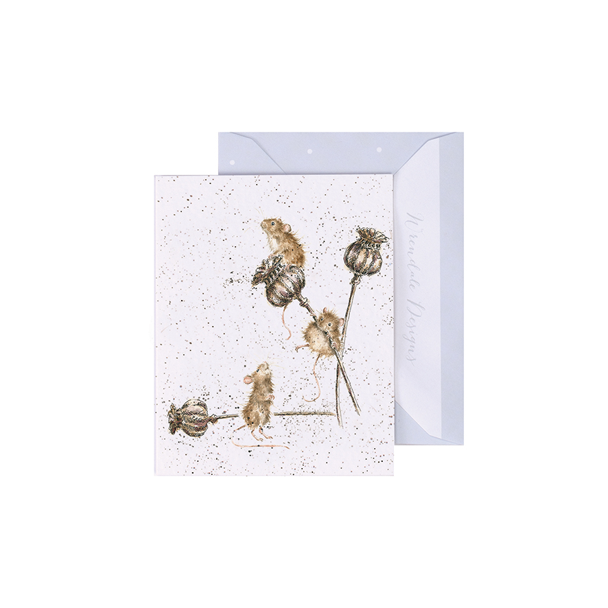 Wrendale Mini-Karte mit Umschlag, Motiv drei kleine Mäuse klettern,  Country Mice