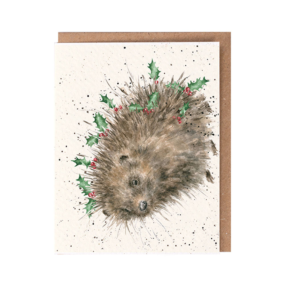 Wrendale Mini-Weihnachtskarte mit Umschlag, Motiv Igel "Hedgehugs Christmas"