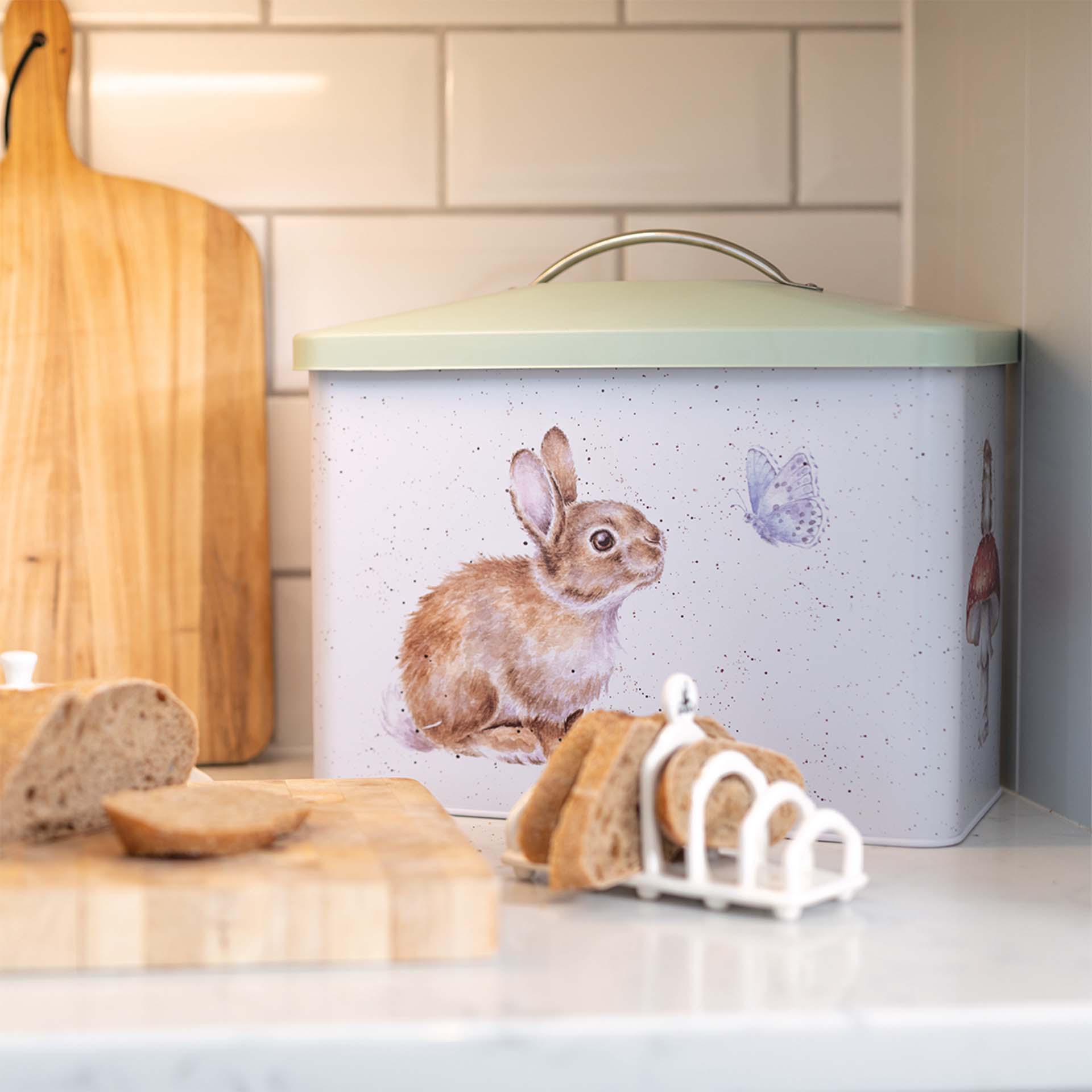 Lunchbox groot, motief verschillende wilde dieren " The Country Set".