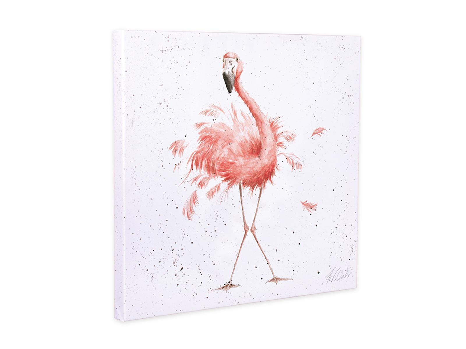 Wrendale Leinwand klein, Aufdruck Flamingo, " Birthday Girl",  20x20 cm