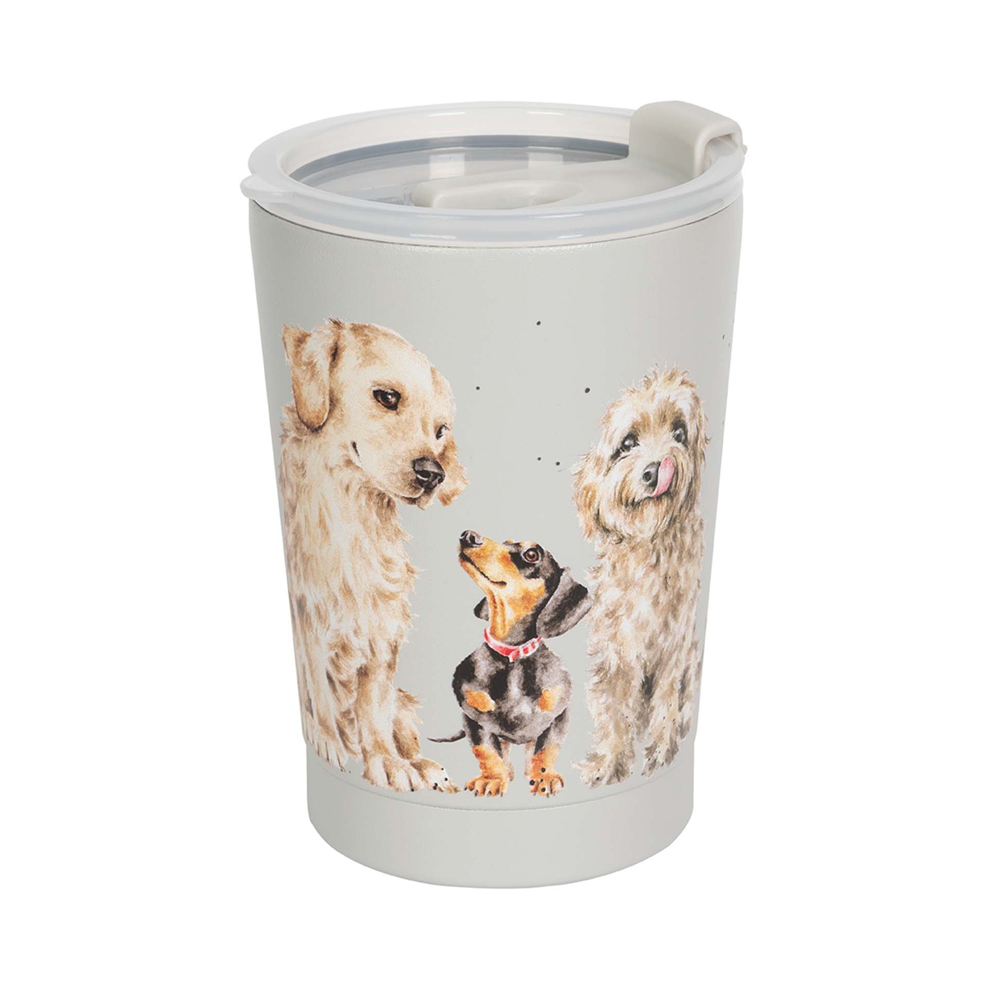 Coffee to Go Becher aus Edelstahl, Motiv Hunde " A Dog´s Life "