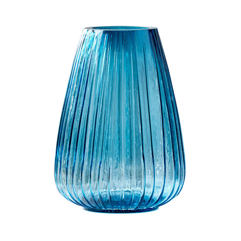 Glasvase,100% recyceltes Glas, H 22cm, Farbe Blau