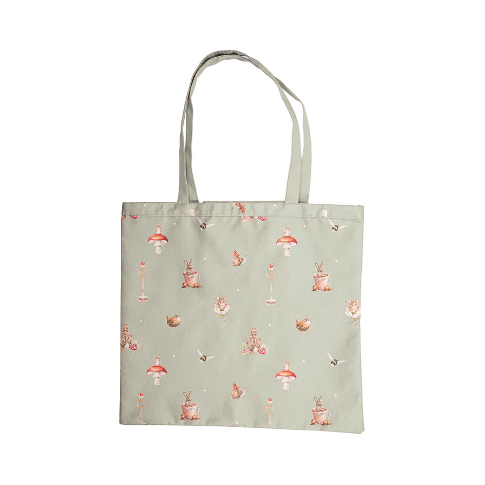 Wrendale Einkaufstasche, faltbar, Motiv Häschen im Blumentopf " Garden Friends"