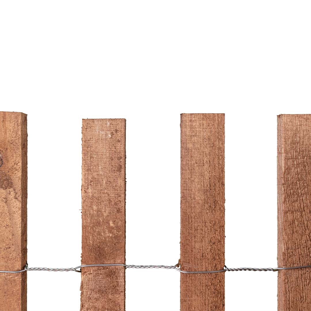 Baumschutz-/ Bissschutzzaun aus Fichte (imprägniert) - Länge 5 Meter, Höhe 120 cm, Lattenabstand ~6 cm Baumschutz-/ Bissschutzzaun aus Fichte (imprägniert) - Länge 5 Meter, Höhe 150 cm, Lattenabstand ~6 cm