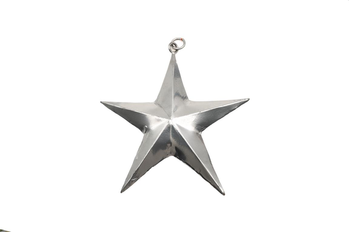 Kleiner Stern zum Hängen, wetterbeständig, silberfarben,  Ø 25 cm