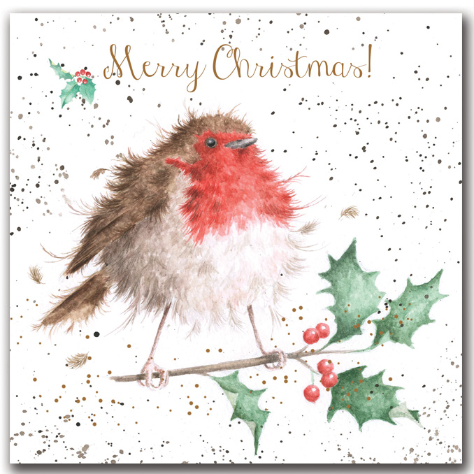 Wrendale kerstkaartenset Vrolijk kerstfeest, 8 kaarten met envelop en tekst, 12x12 cm Wrendale kerstkaartenset Vrolijk kerstfeest, 8 kaarten met envelop en tekst, 12x12 cm