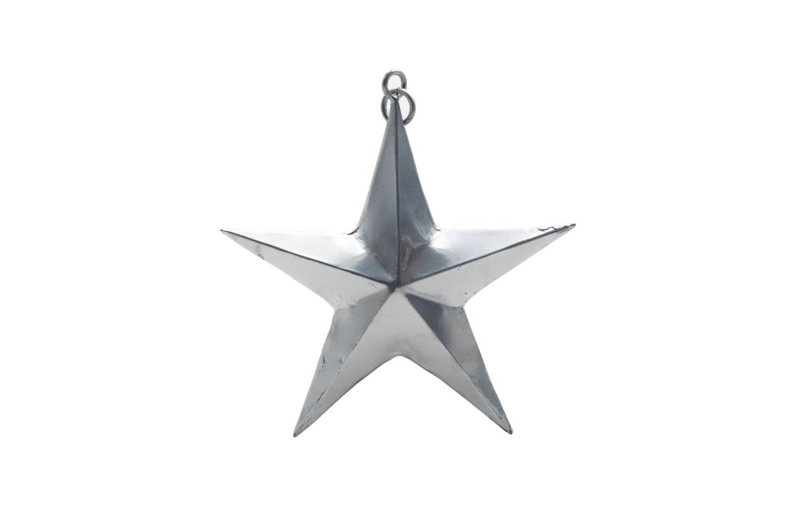 Kleiner Stern zum Hängen, wetterbeständig, silberfarben,  Ø 25 cm