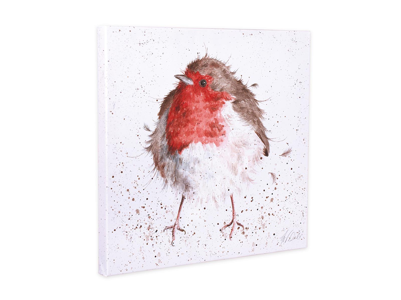 Wrendale Leinwand medium, Aufdruck Rotkehlchen, "The Jolly Robin",  50x50 cm