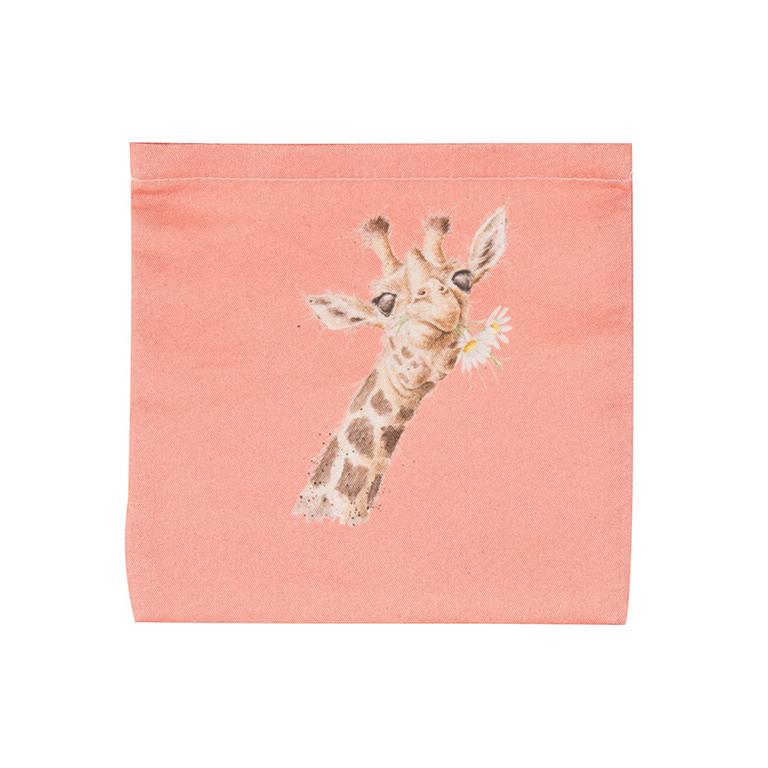 Wrendale Einkaufstasche, faltbar, Motiv Giraffe, orange,  41x44cm